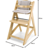 Moby-System Wooden High Chair, Adjustable Seat & Footrest, Natural Wood