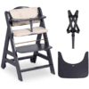 hauck Grow-Along Wooden Highchair with Tray and Wheels, Beta+ Dark Grey