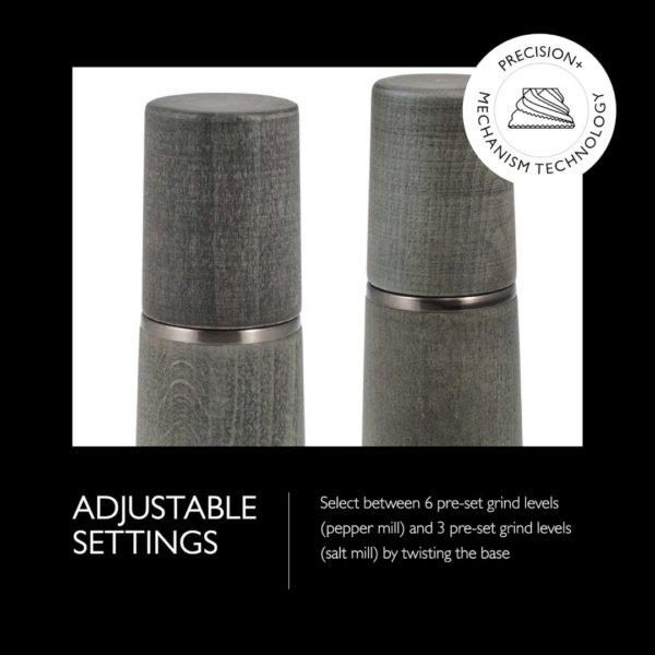 2 Cole & Mason Marlow Wood Mill Set - Balanced Salt and Pepper Grinders
