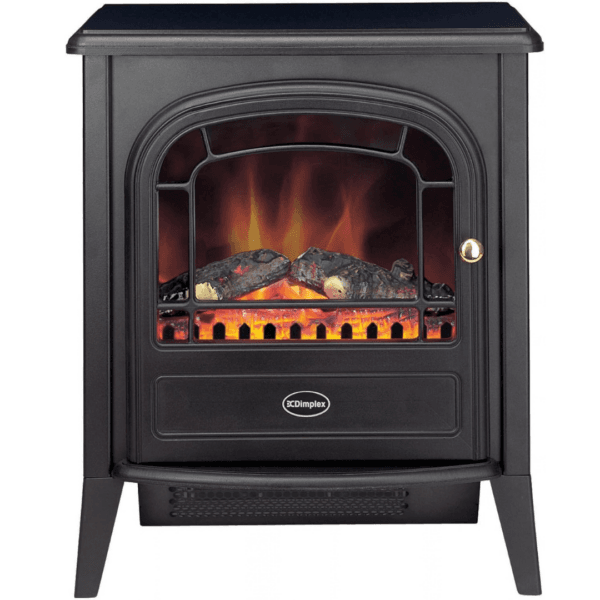 2 Dimplex Club Optiflame Electric Stove, Black Freestanding Electric Fire with Artificial Logs