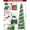 HMASYO 6FT/1.8M Pop Up Tinsel Christmas Tree with 100 Timer Lights & Remote