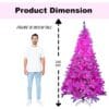 2 8Ft Flocked Prelit Pink Christmas Tree with Pink LED Lights Multifunction
