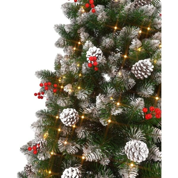 7.5ft/225cm PVC Snow Flocked Artificial Christmas Tree with Light