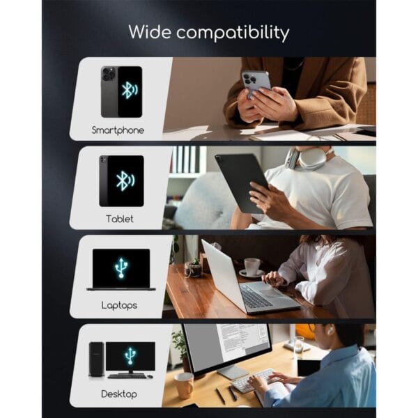 Portable Thermal Printer A4 Inkless Wireless Bluetooth Small Mobile - Black