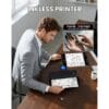 vretti Portable Thermal Printer A4,Inkless Bluetooth Printer for Travel