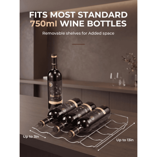 FOHERE Wine Cooler Fridge 8 Bottles, Table-Top Wine Fridge with Glass Door
