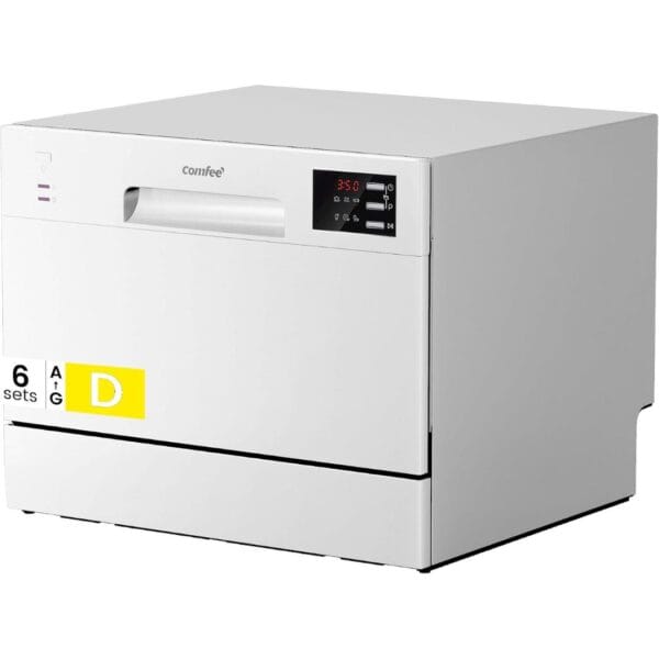 COMFEE' Table Top Dishwasher, 6 Place Settings, White [Energy Class D]