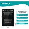 Hisense HDE3211BBUK 60cm Electric Cooker with Ceramic Hob-Black , A Rated Double Oven [Energy Class A]