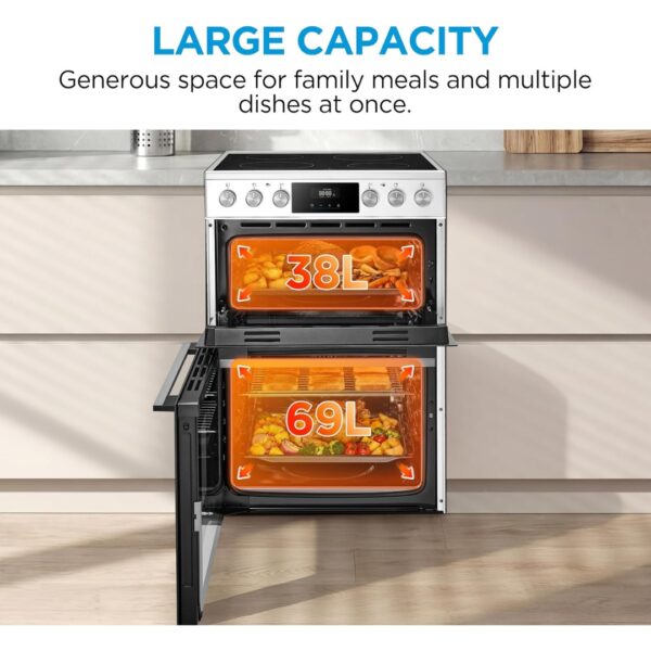 Midea 60cm Freestanding Electric Cooker with Ceramic Hob