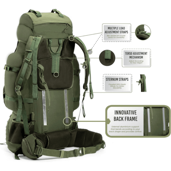 3 TRIPOLE Colonel 90L Travel Backpack with Detachable 15L Daypack