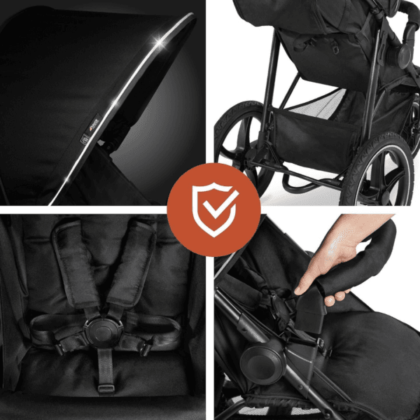 hauck Runner 2, Black - Robust All Terrain Pushchair with Raincover