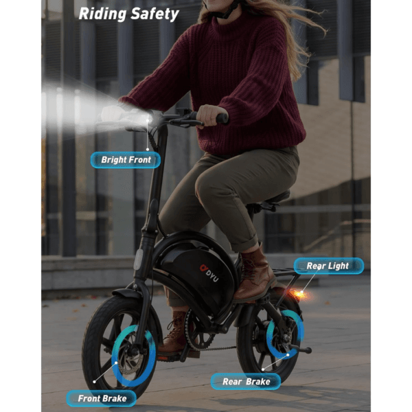 DYU D3FMINI Electric Bike 14 Inch Lightweight Folding E Bike for Adults