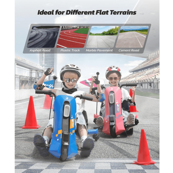 3 ELEMARA Electric Go Kart for Kids with Stepless Speed