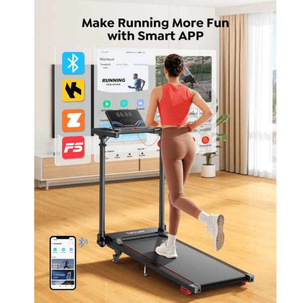 3 Toputure 6 in 1 Folding Treadmill with Retractable Handrail