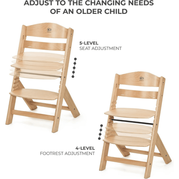 Kinderkraft ENOCK Wooden Highchair + Baby Bouncer CALMEE