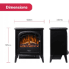 Dimplex Club Optiflame Electric Stove, Black Freestanding Electric Fire with Artificial Logs