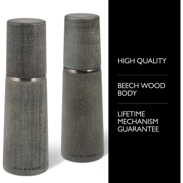 3 Cole & Mason Marlow Wood Mill Set - Balanced Salt and Pepper Grinders