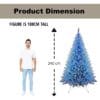 8Ft Flocked Prelit Blue Christmas Tree with Blue LED Lights Multifunction