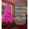 3 8Ft Flocked Prelit Pink Christmas Tree with Pink LED Lights Multifunction