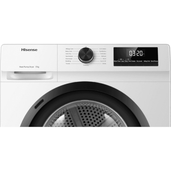Hisense DH1Q802BW2 60cm Freestanding 8 KG Heatpump Front Load Tumble Dryer