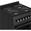 HYE 60cm Freestanding Cooker - Electric Cooker with Kitchen Stove, Black [Energy Class A]