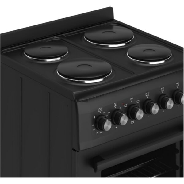 HYE 60cm Freestanding Cooker - Electric Cooker with Kitchen Stove, Black [Energy Class A]