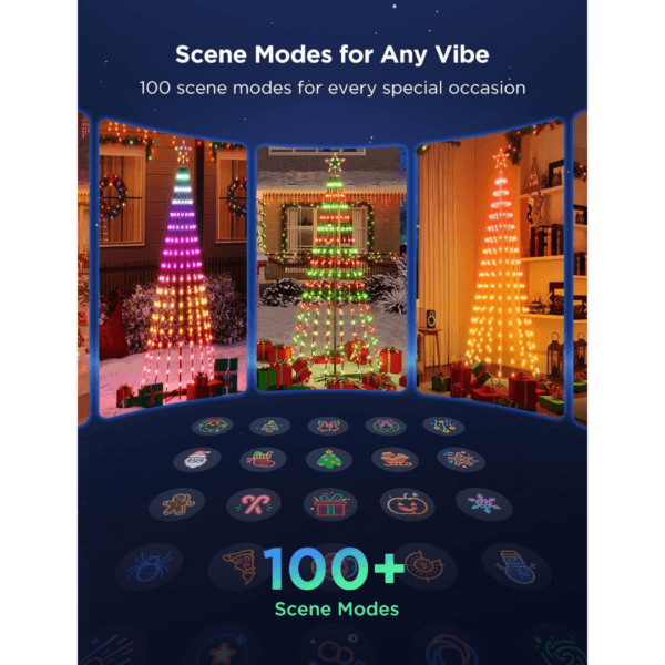 Govee Christmas Cone Tree Lights 1.87m, 316 LEDs RGBIC String Lights, Black [Energy Class G]