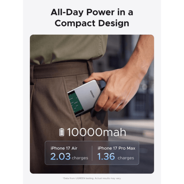 UGREEN MagFlow Pro 25W Qi2 Liquid Cooling Magnetic Power Bank 10,000mAh