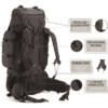 4 Tripole Colonel Series Internal Frame Rucksack - with Detachable Daypack & Rain Cover