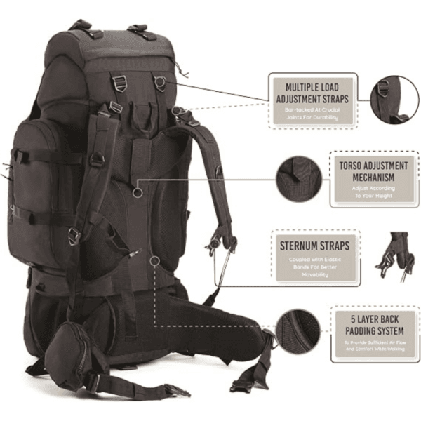4 Tripole Colonel Series Internal Frame Rucksack - with Detachable Daypack & Rain Cover