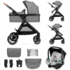 Kinderkraft ESME 3-in-1 Travel System with Mink PRO I-Size Car Seat, Grey