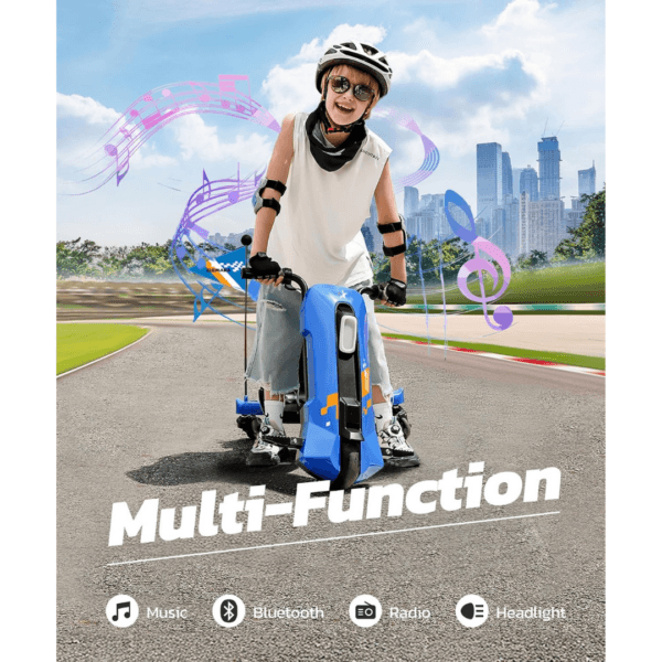 4 ELEMARA Electric Go Kart for Kids with Stepless Speed