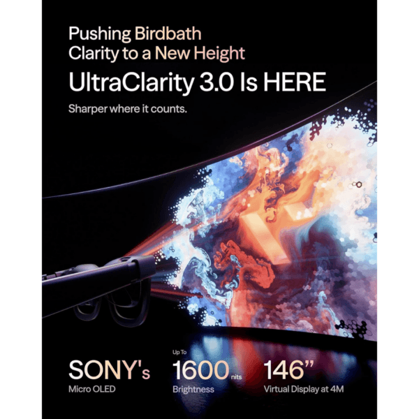 VITURE Pro 2 XR/AR Glasses - UltraClarity 3.0 Myopia Adjustment -5.0D 120Hz