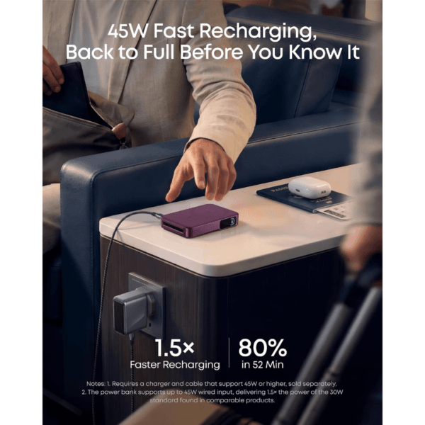 Anker MagGo Power Bank 2 Pro, Qi2 25W 10,000mAh Battery with Cooling Fan