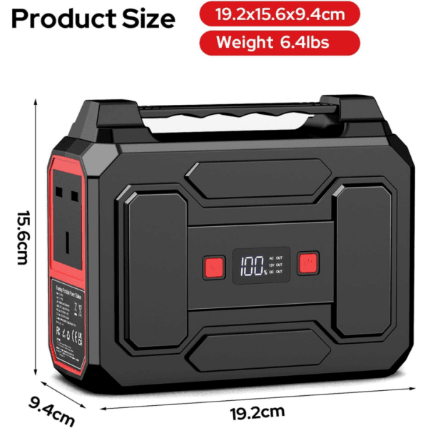 Powkey 100W Portable Power Station 97.68Wh/ 27000mAh,Outdoors,Red