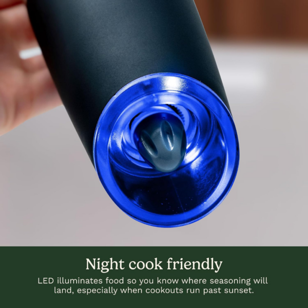 4 Cuisinart CSS-2424 Gravity Salt and Pepper Spice Mill with Blue LED Light, 2/3 Cup Capacity