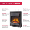 Dimplex Clement 2KW Optiflame Inset Electric Fire, Black