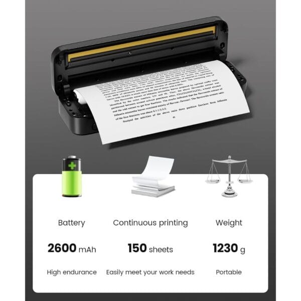Phomemo M832 Thermal Portable Inkless Printers A4 300DPI - Black Kit