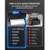vretti Portable Thermal Printer A4,Inkless Bluetooth Printer for Travel