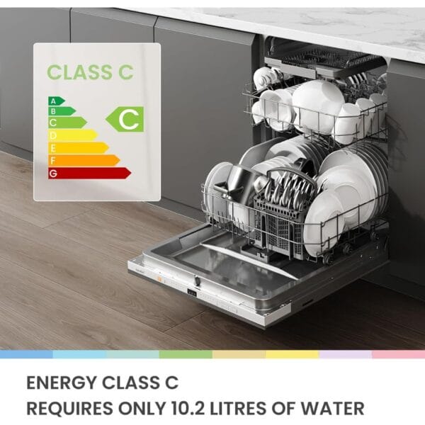 COMFEE' Fully Integrated Dishwasher, 14 Place Settings, Wi-Fi, Built-In [Energy Class C]