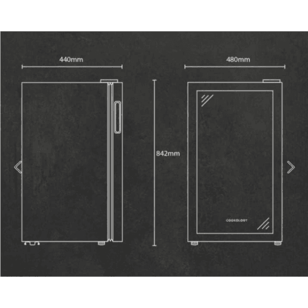 Cookology 93L Under-Counter Fridge Cabinet - Wine & Drinks - 48cm - Black [Energy Class F]