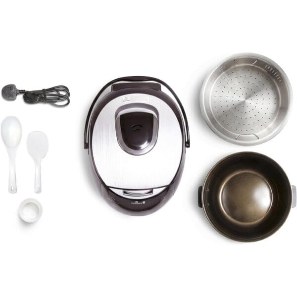 4 Yum Asia Sakura Rice Cooker - Black and Silver - 8 Cups