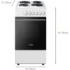 Haden Cooker Electric Freestanding 50cm 4 Ring Hob Single Cavity Oven White [Energy Class A]