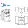 Midea 60cm Freestanding Electric Cooker with Ceramic Hob