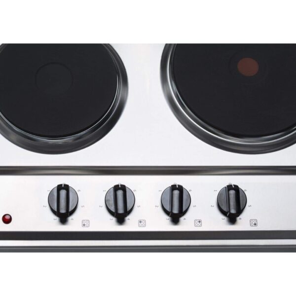 4 SIA 60cm Electric Hob, Stainless Steel, Solid Plate, 4 Zone, PHP601SS