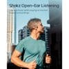 SHOKZ OpenRun Pro 2 Bone Conduction Sports Headphones, Black