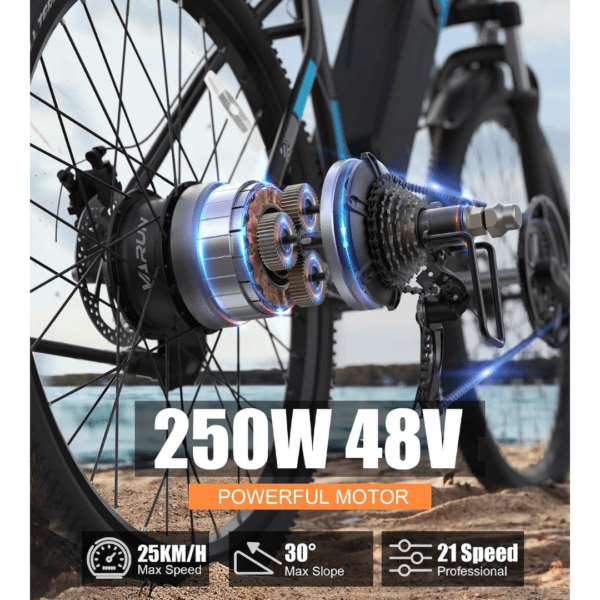 VARUN 27.5" Electric Bike, E-Mountain Bike with APP, 62 Miles Range