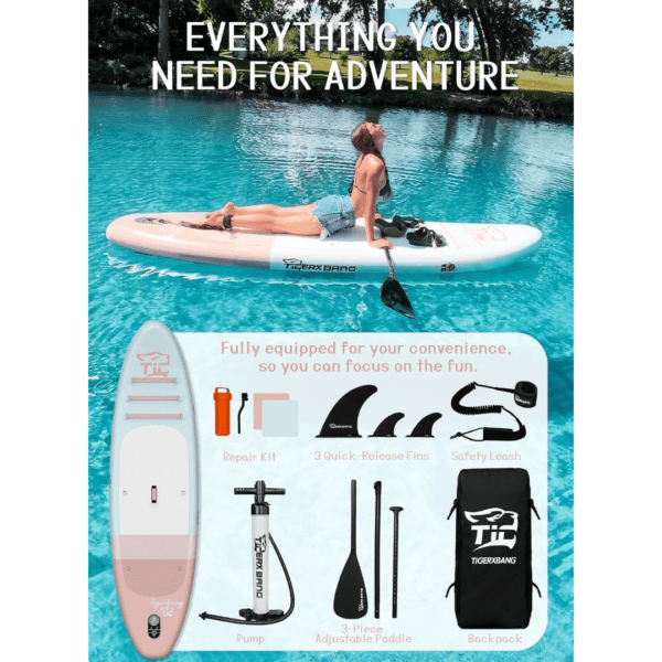 TIGERXBANG Inflatable Stand Up Paddle Board 10'/11'/11'6" with SUP Accessories