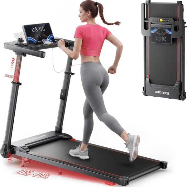 5 Toputure 6 in 1 Folding Treadmill with Retractable Handrail