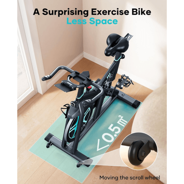 【2026 Upd】Toputure Exercise Bike with APP, Hand Pulse, Shock Absorption